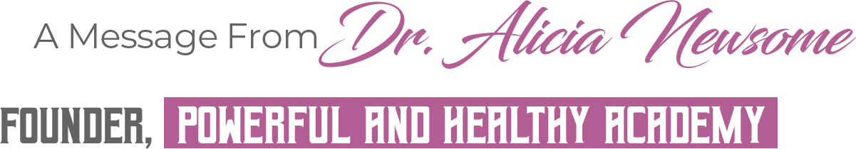A message from Dr. Alicia