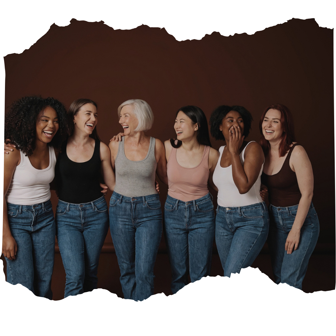 The full group together, genuine warmth, arms linked or hands held